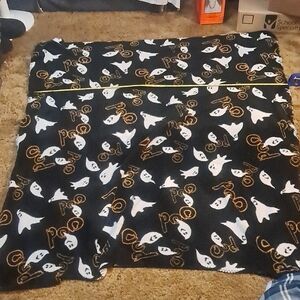 Black Halloween Ghost  Boo Fleece Blanket 57x 48